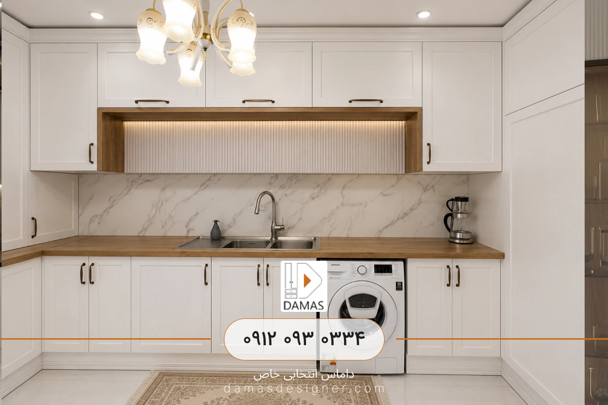 کابینت نئوکلاسیک استخوانی و چوب